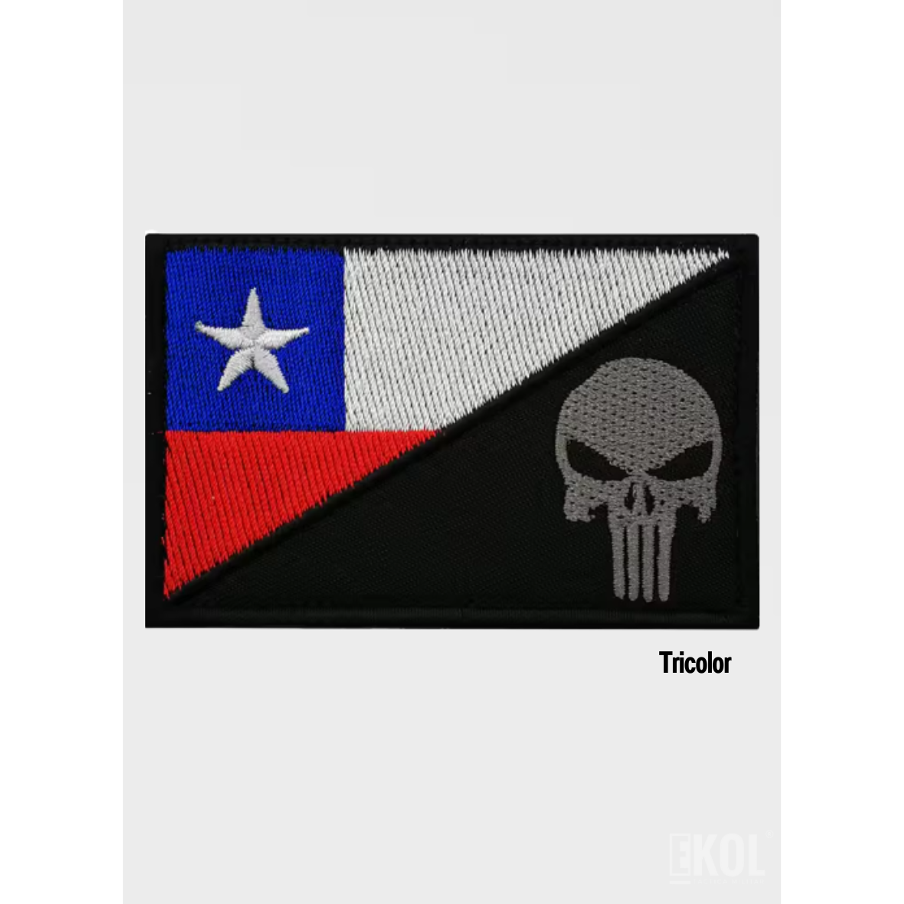 Parche Táctico Chile Calavera 8x5cm - Bordado con Velcro 7
