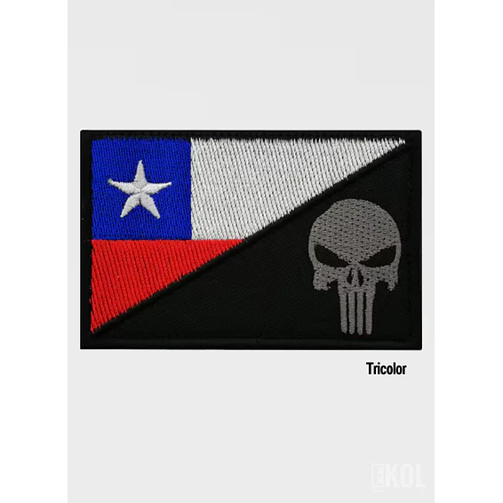 Parche Táctico Chile Calavera 8x5cm - Bordado con Velcro 7