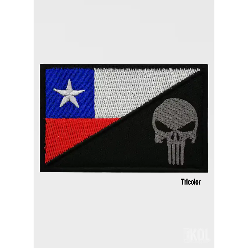 Parche Táctico Chile Calavera 8x5cm - Bordado con Velcro 7