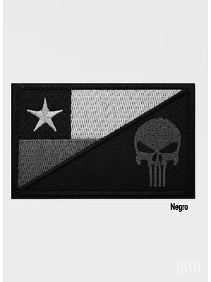 Parche Táctico Chile Calavera 8x5cm - Bordado con Velcro
