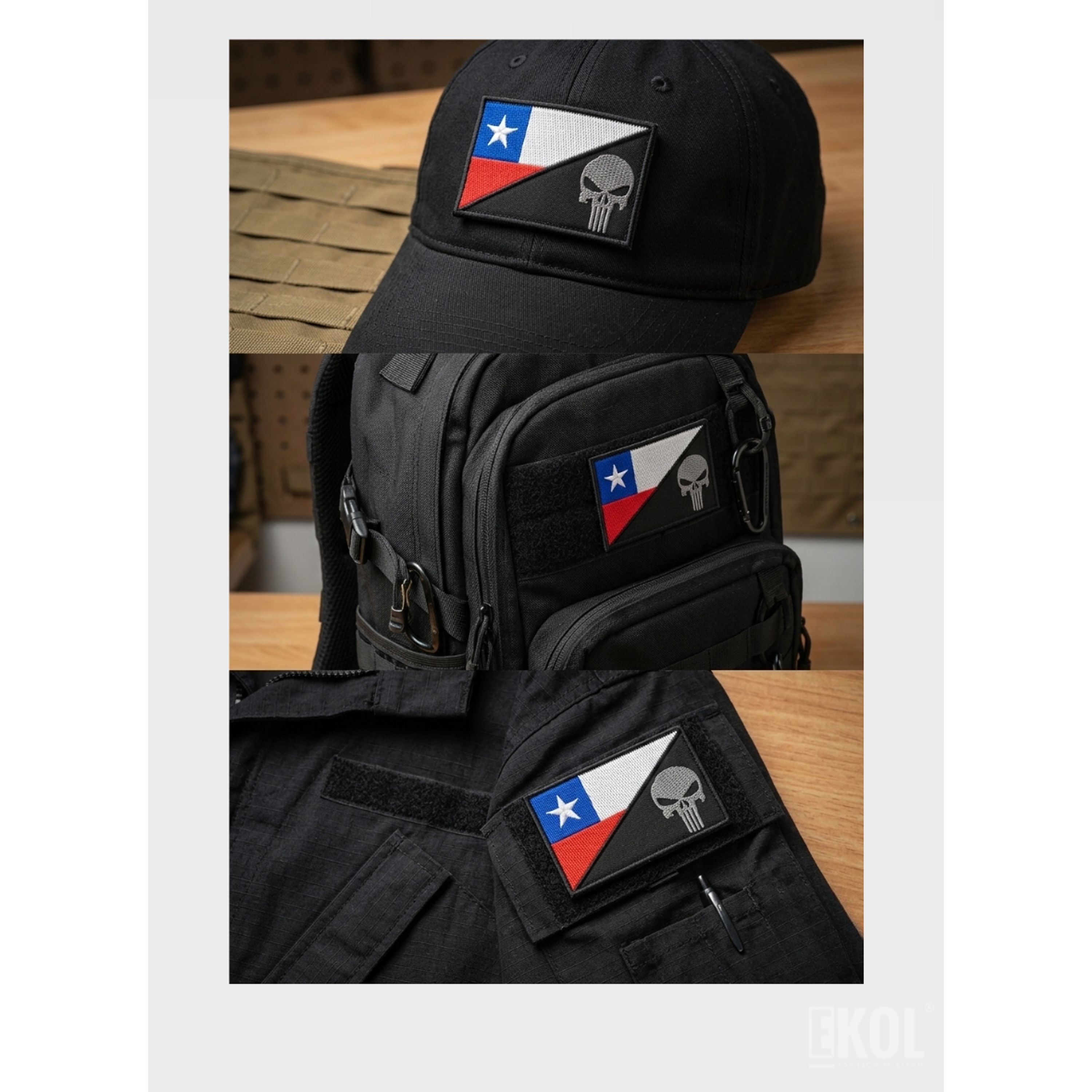 Parche Táctico Chile Calavera 8x5cm - Bordado con Velcro 11