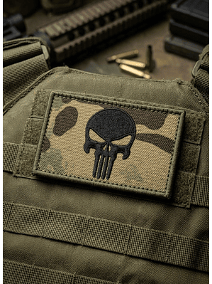 Parche Velcro Punisher Táctico Camuflado Calavera 8x5cm