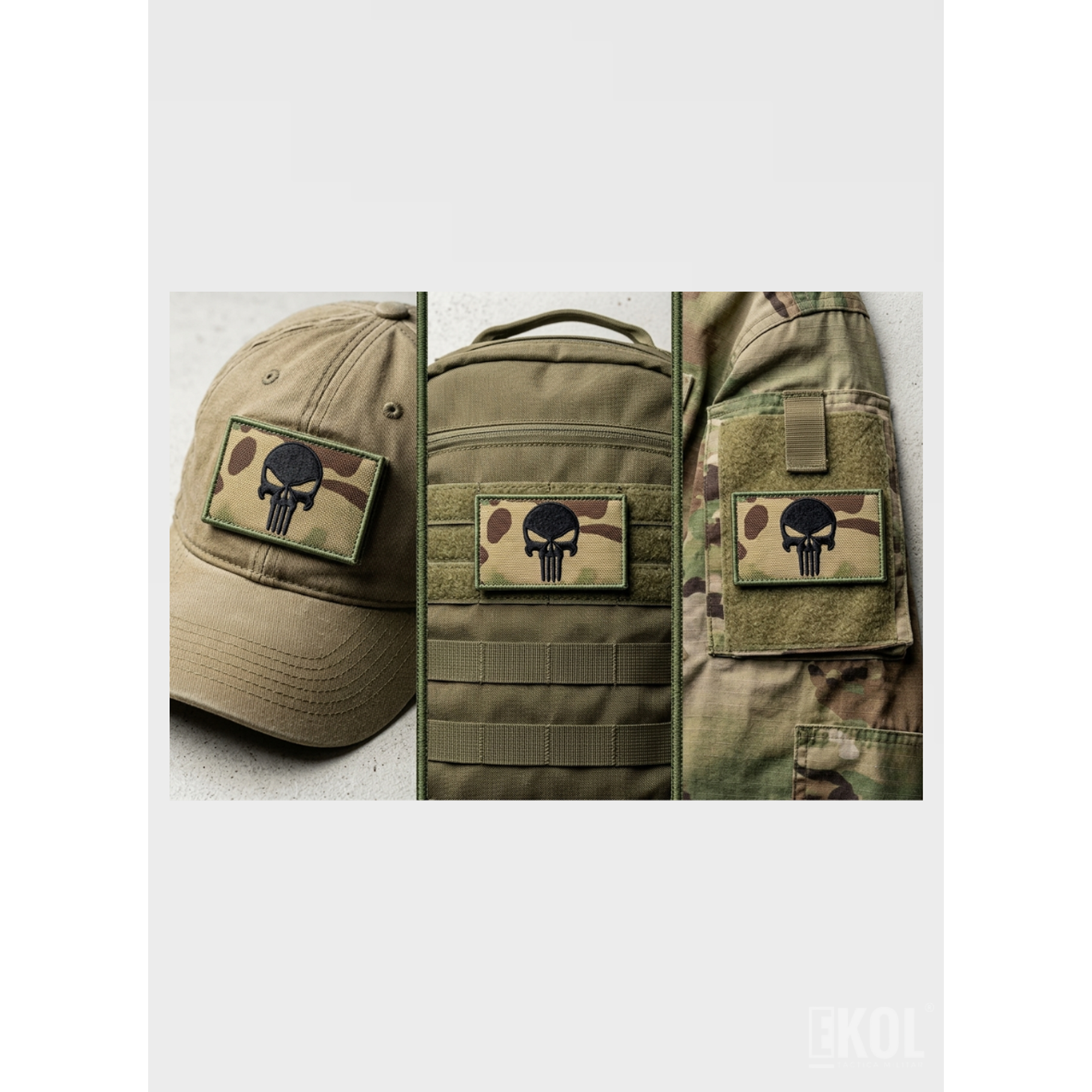 Parche Velcro Punisher Táctico Camuflado Calavera 8x5cm 6