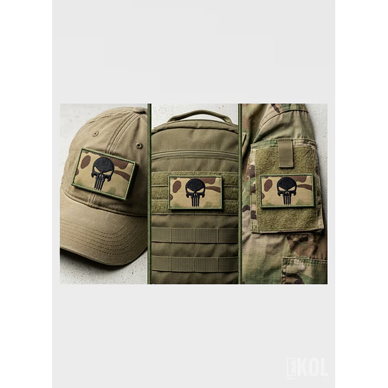 Parche Velcro Punisher Táctico Camuflado Calavera 8x5cm 6