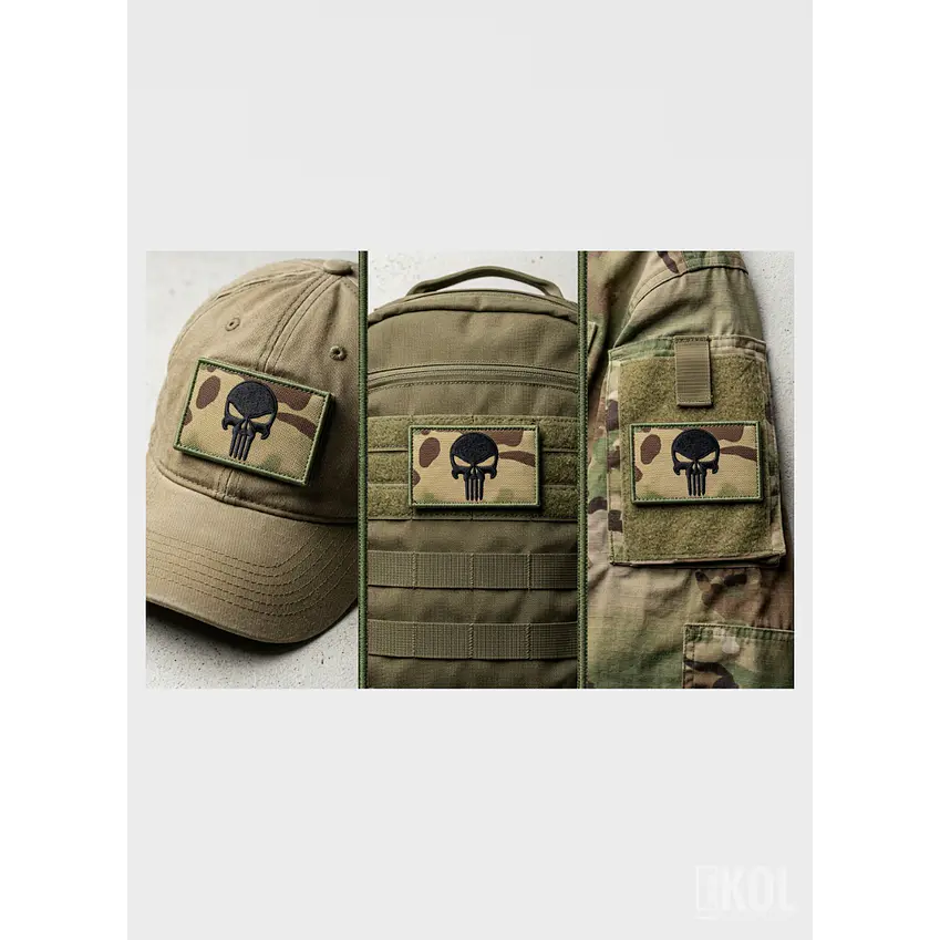 Parche Velcro Punisher Táctico Camuflado Calavera 8x5cm 6