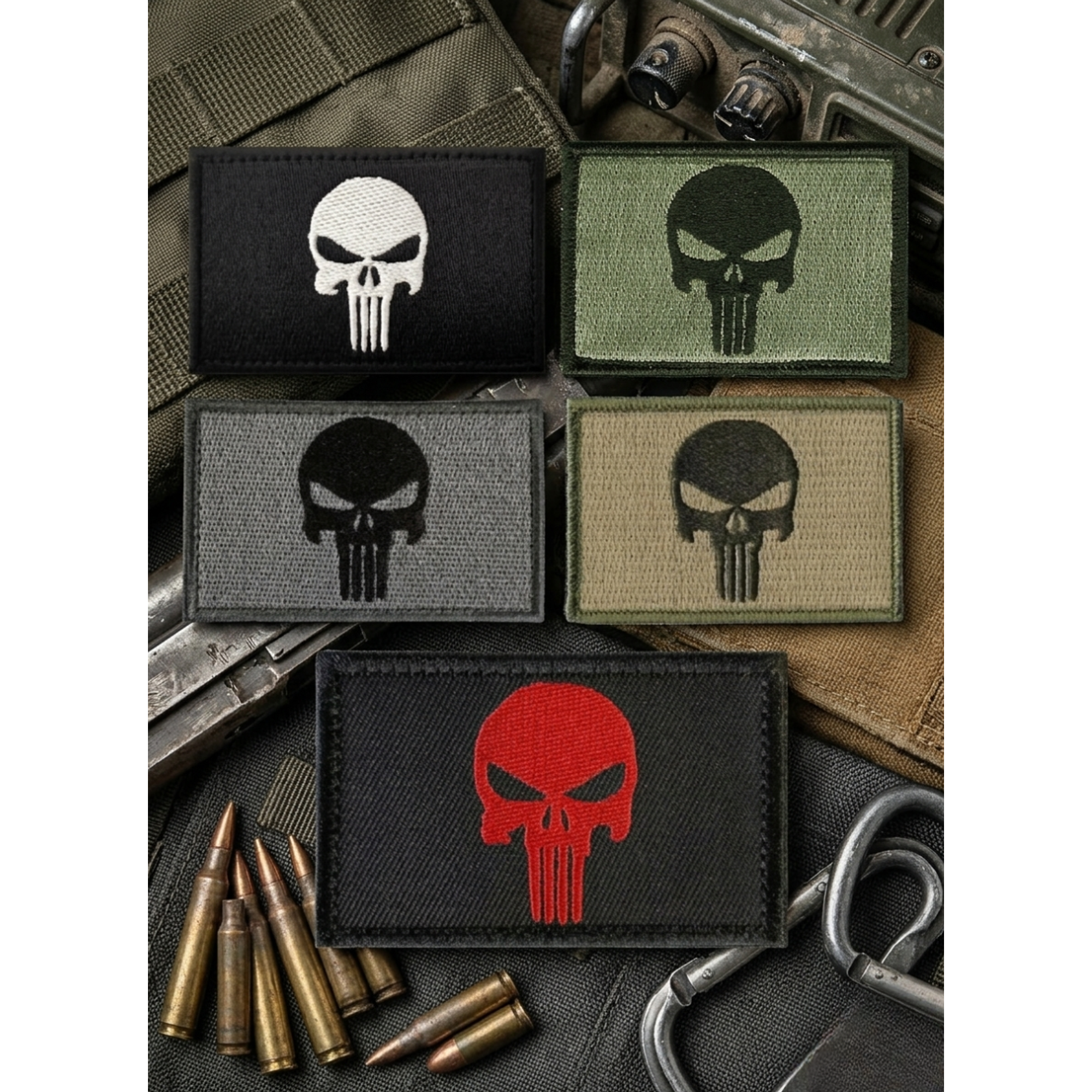 Parche Táctico Punisher Calavera Bordado - 8x5 cm 1