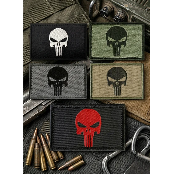 Parche Táctico Punisher Calavera Bordado - 8x5 cm 1