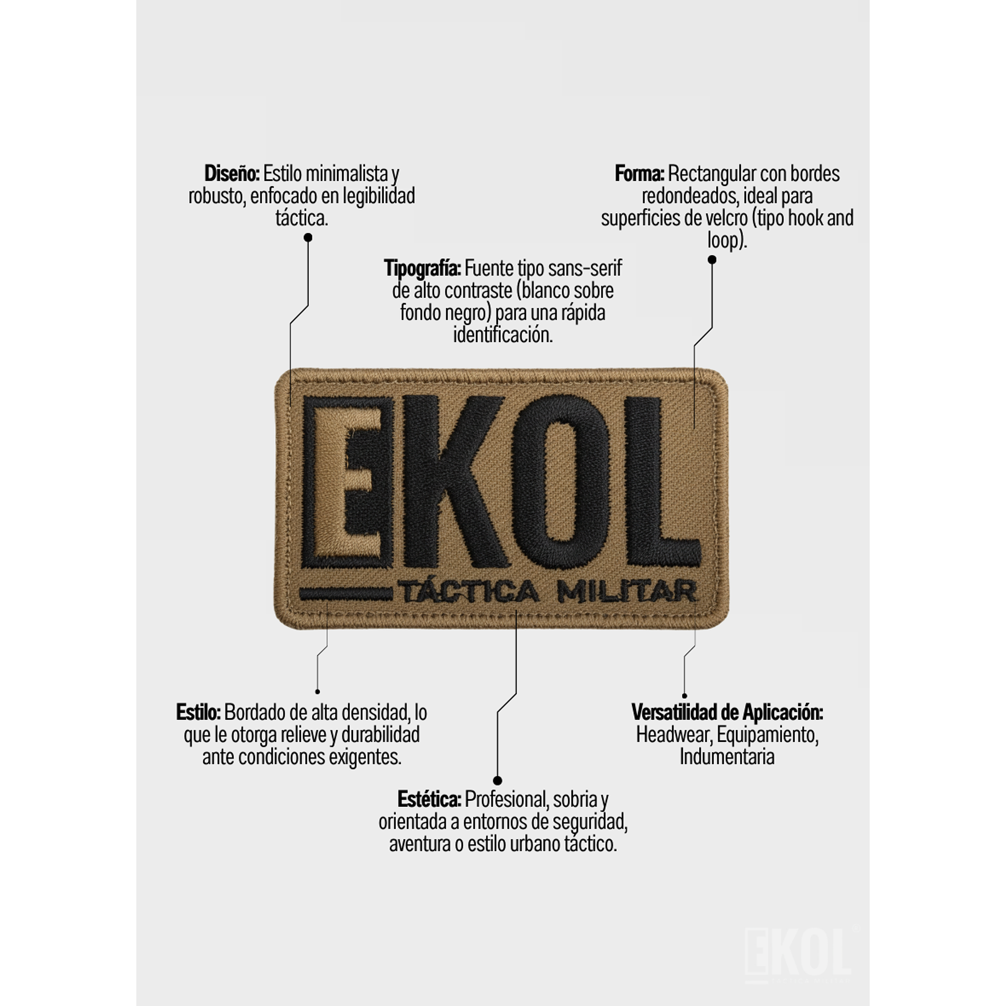 Parche Táctico Militar Ekol - Bordado Con Velcro Para Airsoft 6