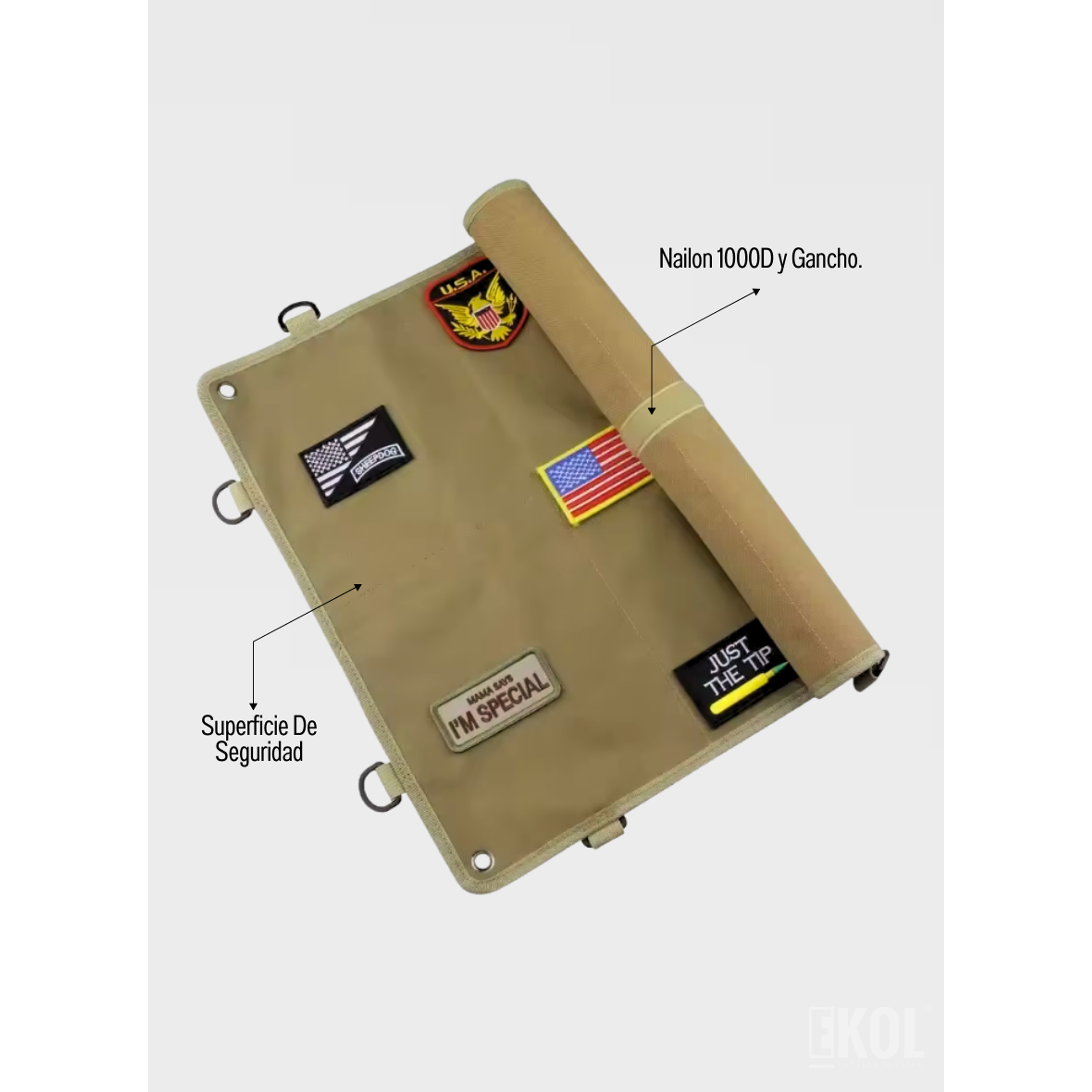 Funda Táctica Organizadora De Parches Velcro Calidad Premium 5