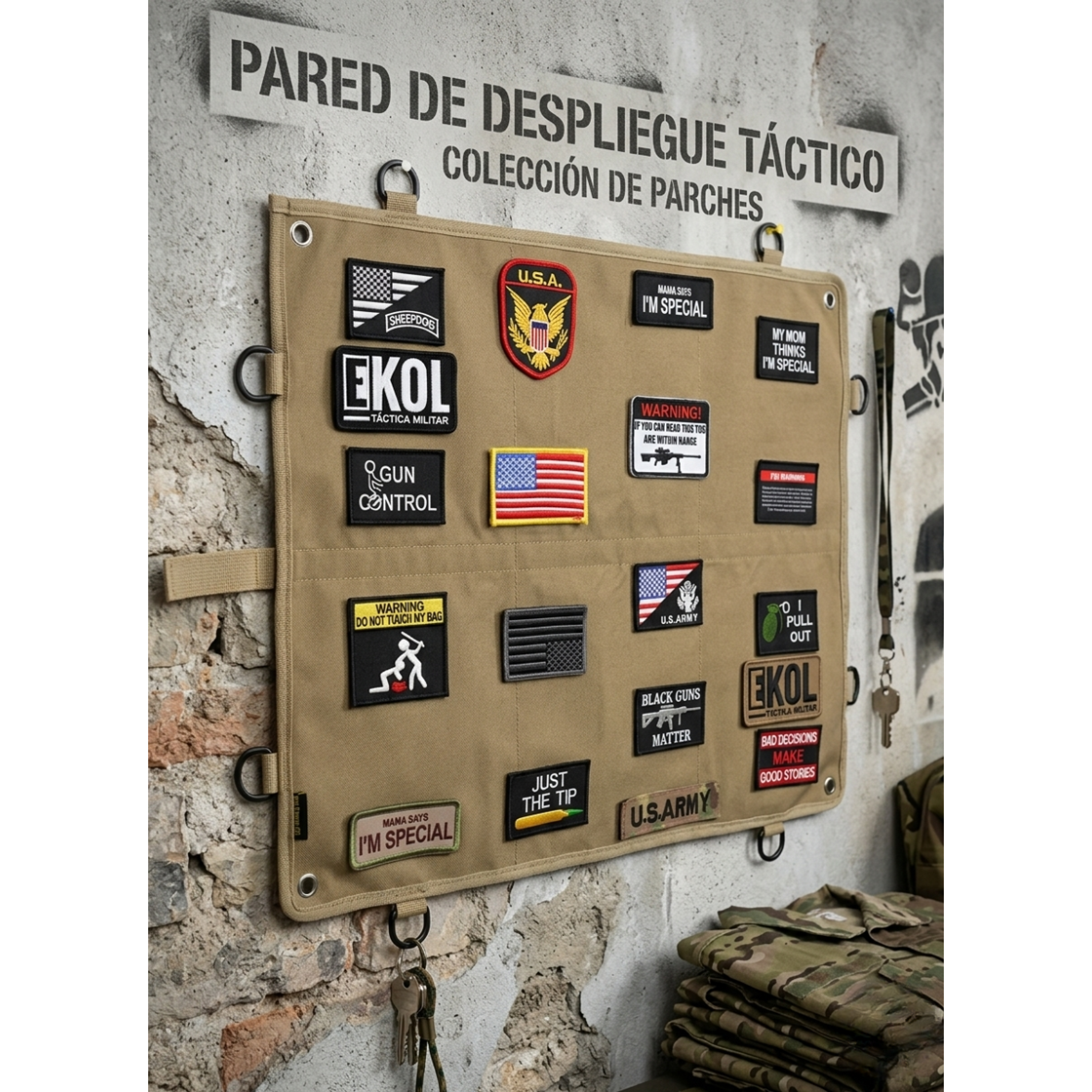 Funda Táctica Organizadora De Parches Velcro Calidad Premium 1