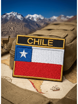 Parche Táctico Bandera Chile Personalizado Nombre 8x7cm Velcro