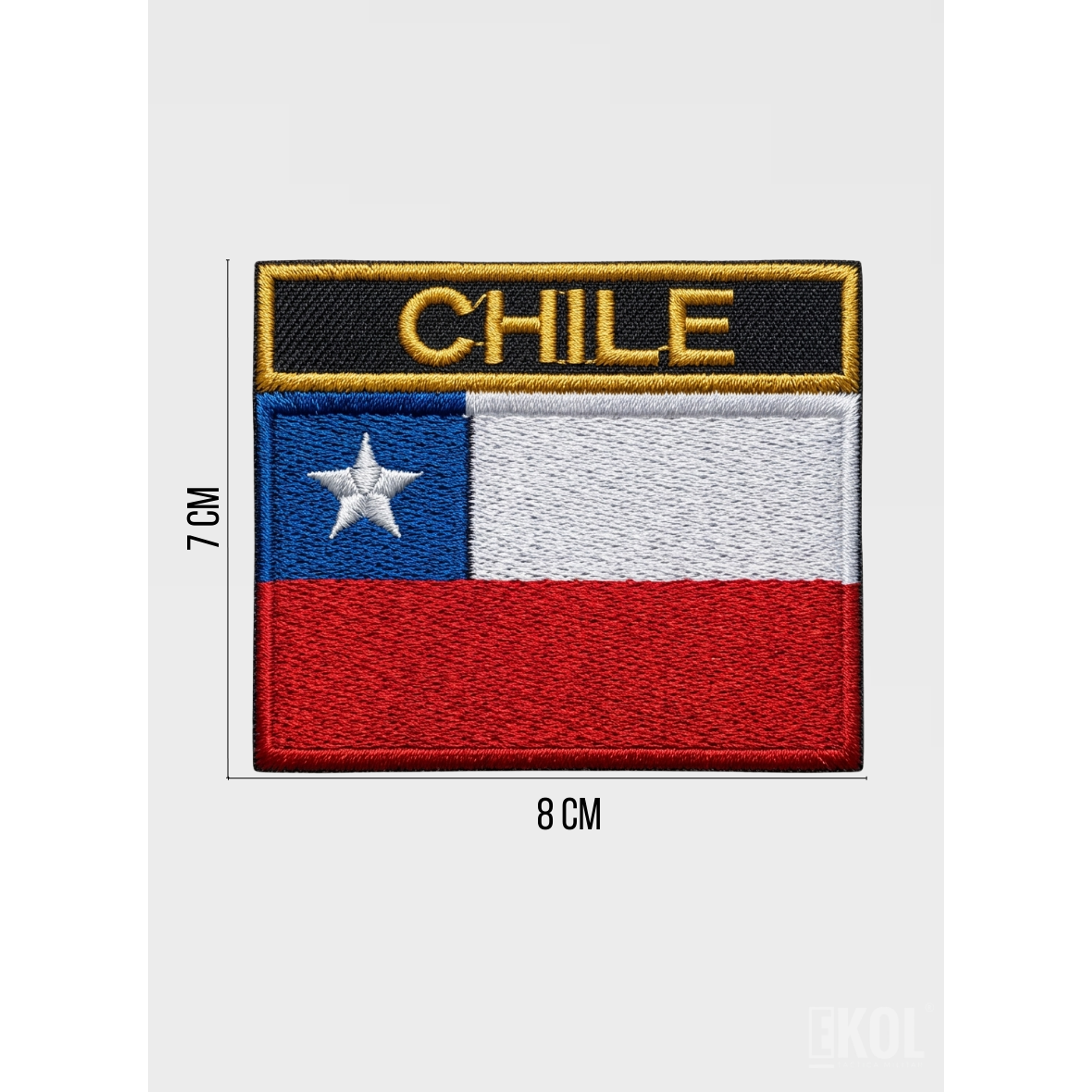 Parche Táctico Bandera Chile Personalizado Nombre 8x7cm Velcro 4