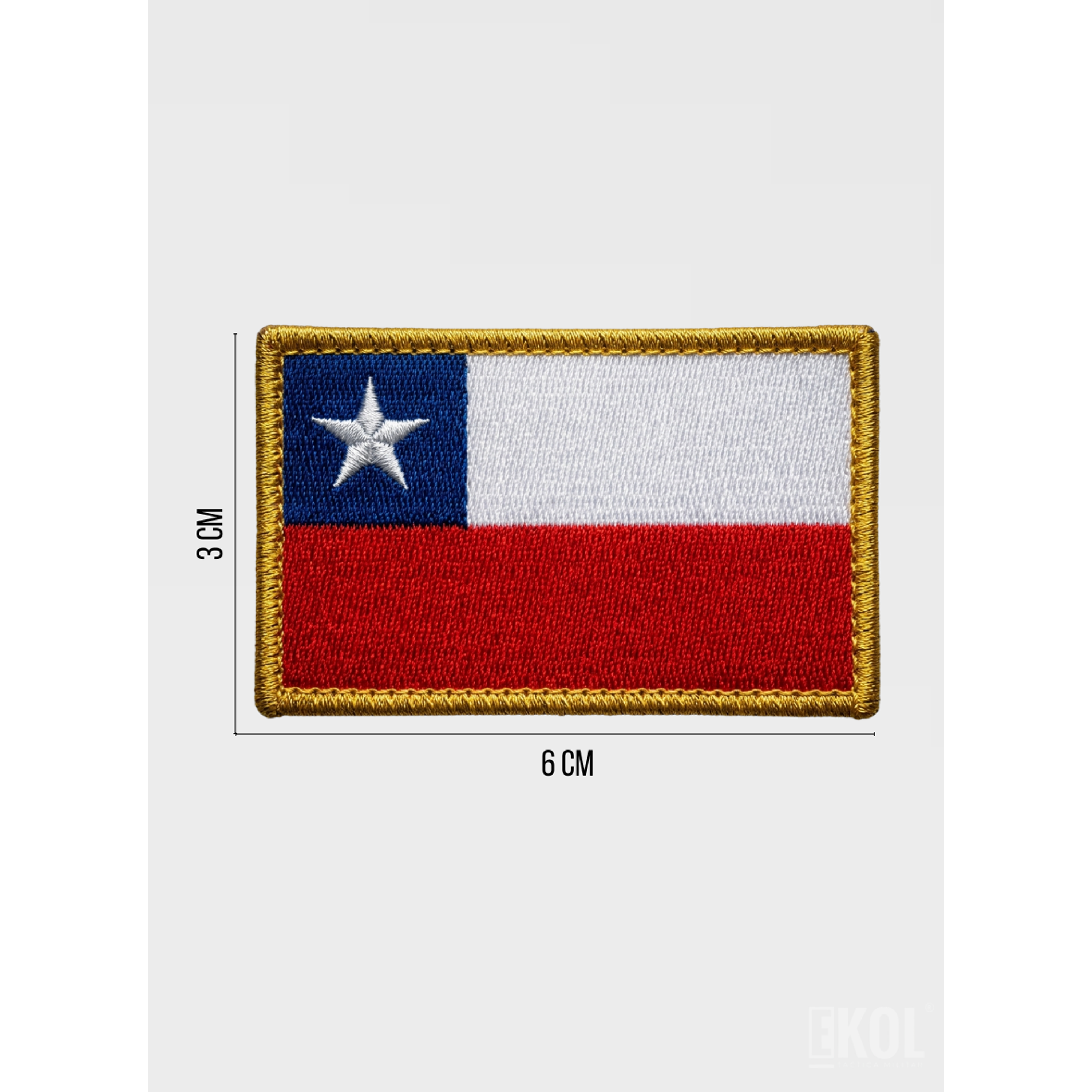 Parche Bandera de Chile Táctico 6x3 cm - Borde Reforzado para Uniforme Sin Velcro 4