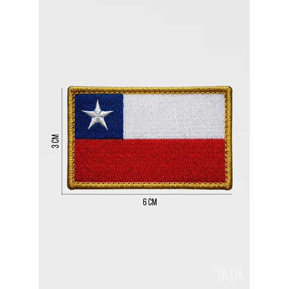 Parche Bandera de Chile Táctico 6x3 cm - Borde Reforzado para Uniforme Sin Velcro 4