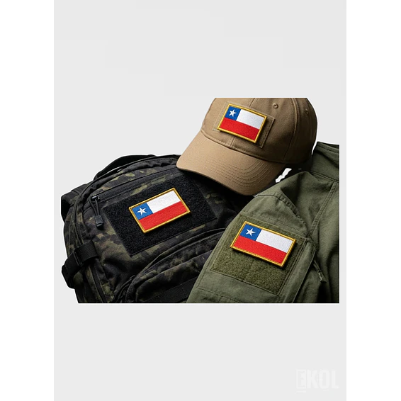 Parche Bandera de Chile Táctico 6x3 cm - Borde Reforzado para Uniforme Sin Velcro 5