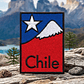 Parche Bordado Bandera de Chile y Cordillera | 8x6 cm Sin Velcro - Miniatura 1