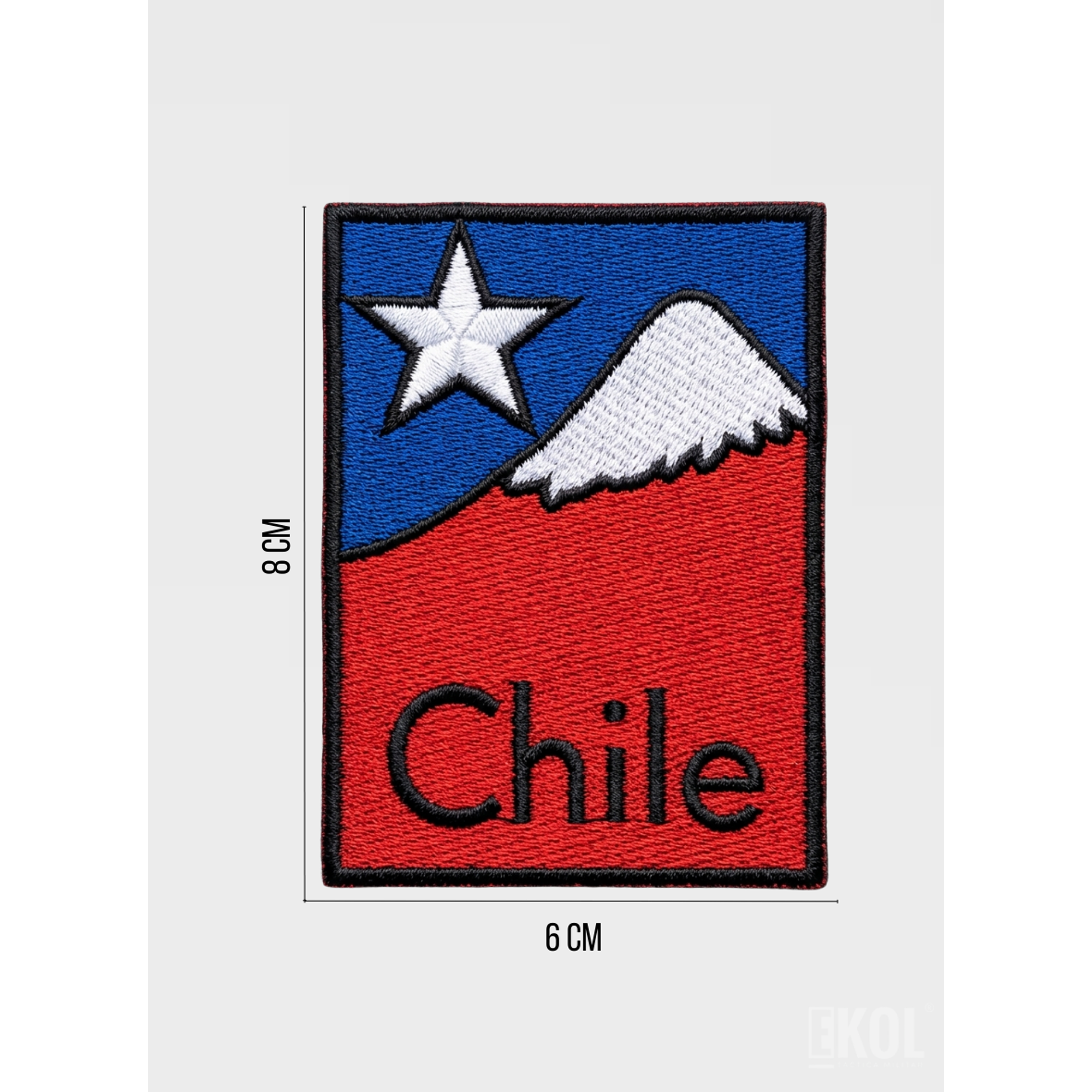 Parche Bordado Bandera de Chile y Cordillera | 8x6 cm Sin Velcro 4