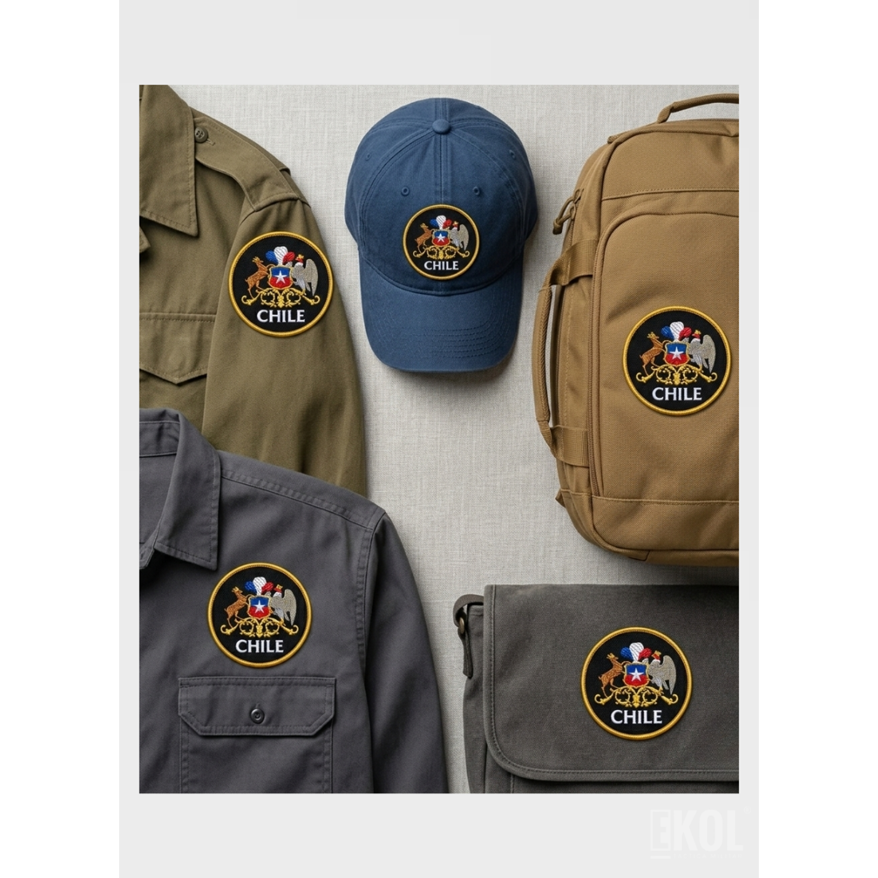 Parche Táctico Escudo De Chile Bordado 8x8 cm Para Coser 5