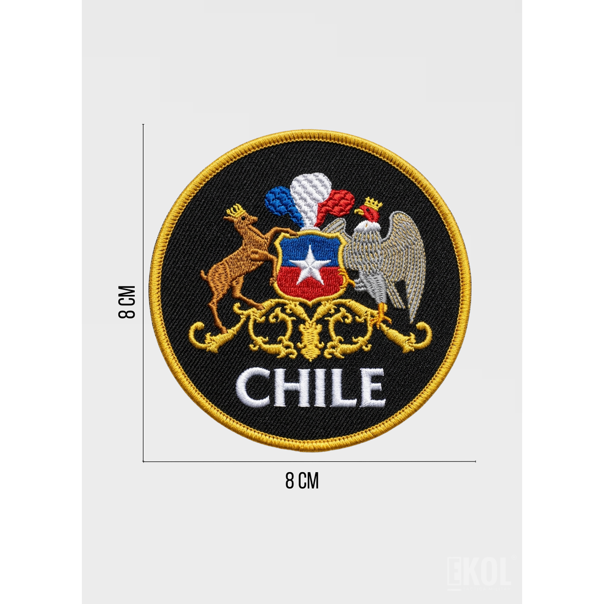 Parche Táctico Escudo De Chile Bordado 8x8 cm Para Coser 4