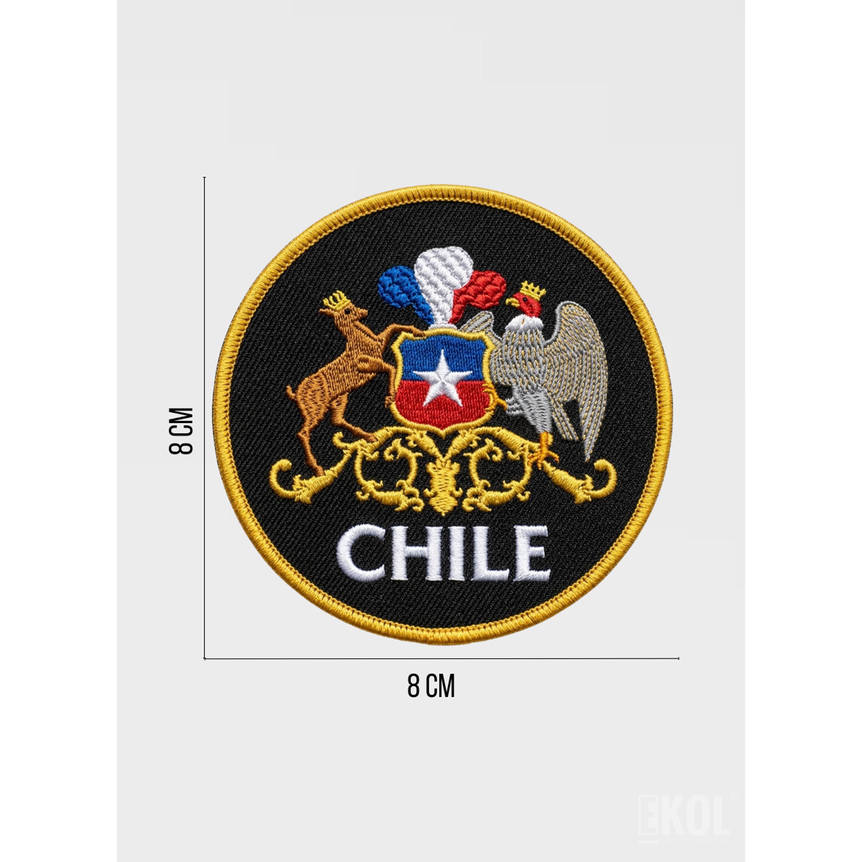 Parche Táctico Escudo De Chile Bordado 8x8 cm Para Coser 4