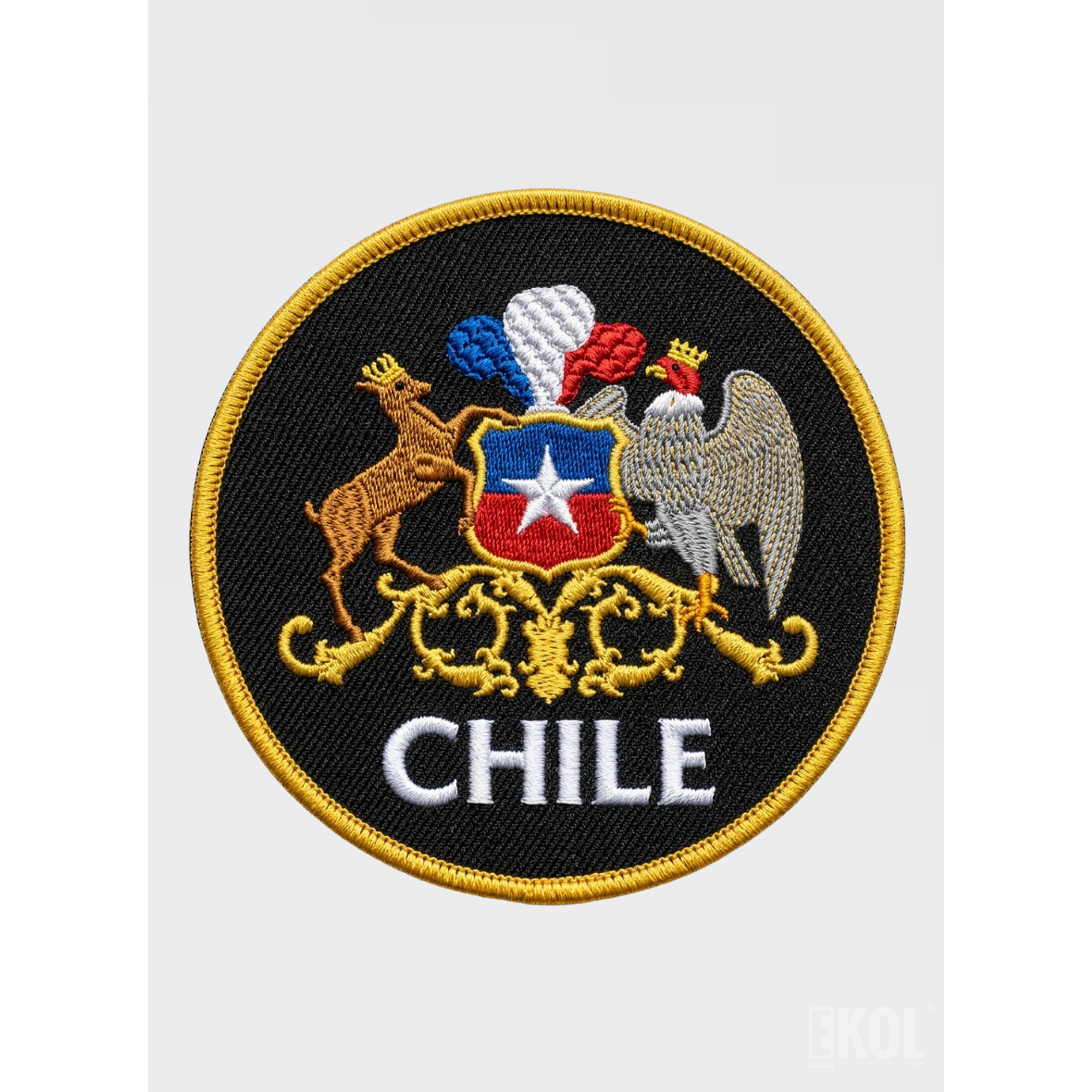 Parche Táctico Escudo De Chile Bordado 8x8 cm Para Coser 2