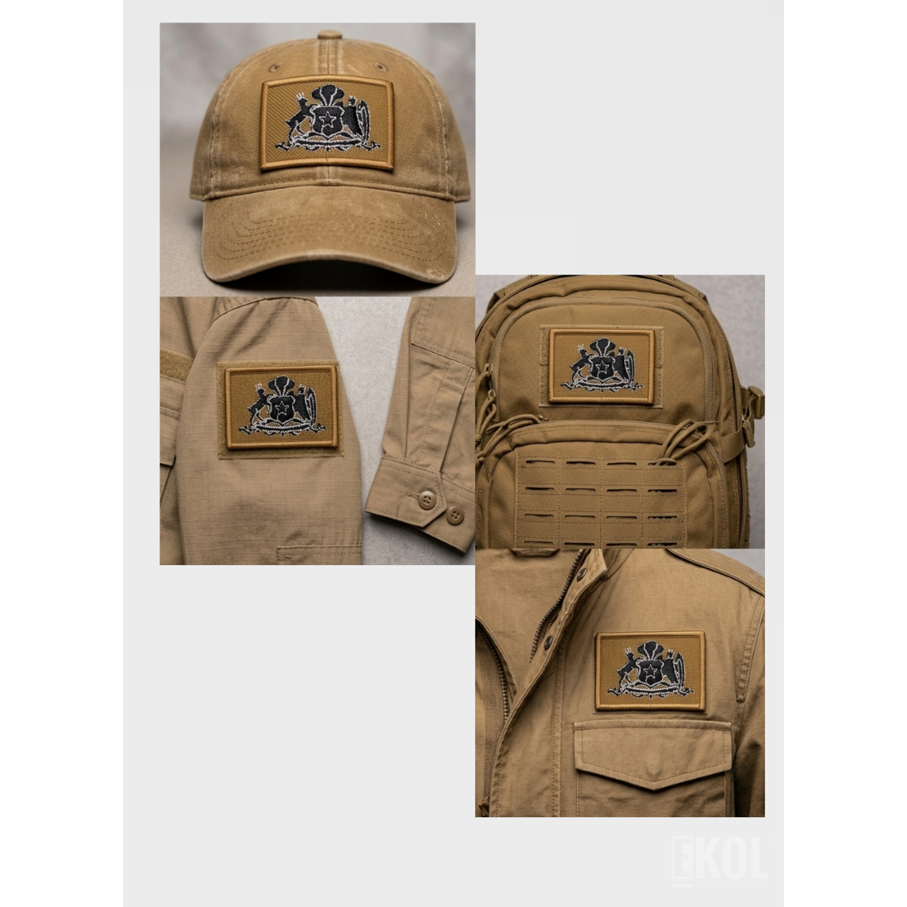 Parche Bordado Táctico Escudo Quepi 8x5 cm - Insignia Uniforme Sin Velcro 4