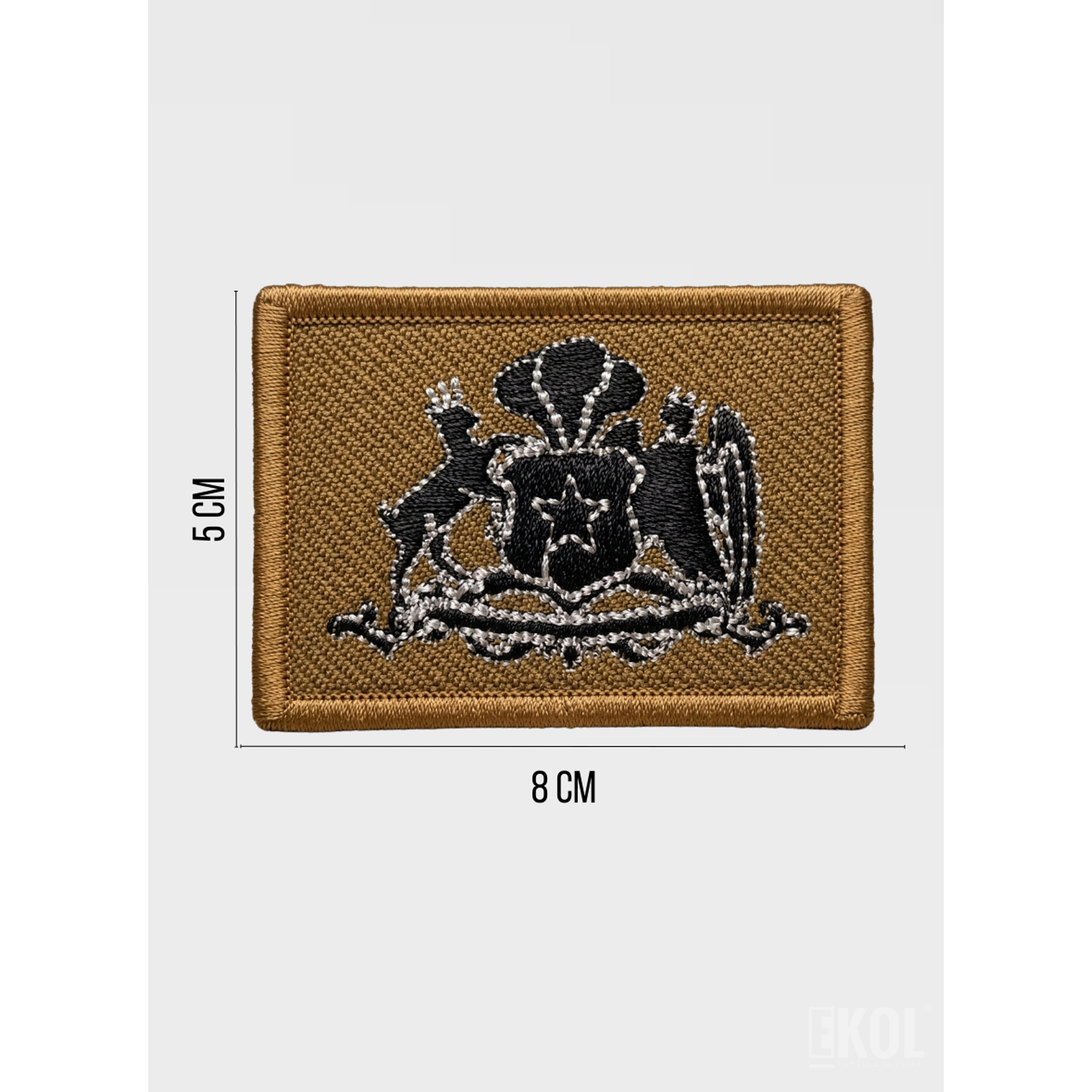 Parche Bordado Táctico Escudo Quepi 8x5 cm - Insignia Uniforme Sin Velcro 3