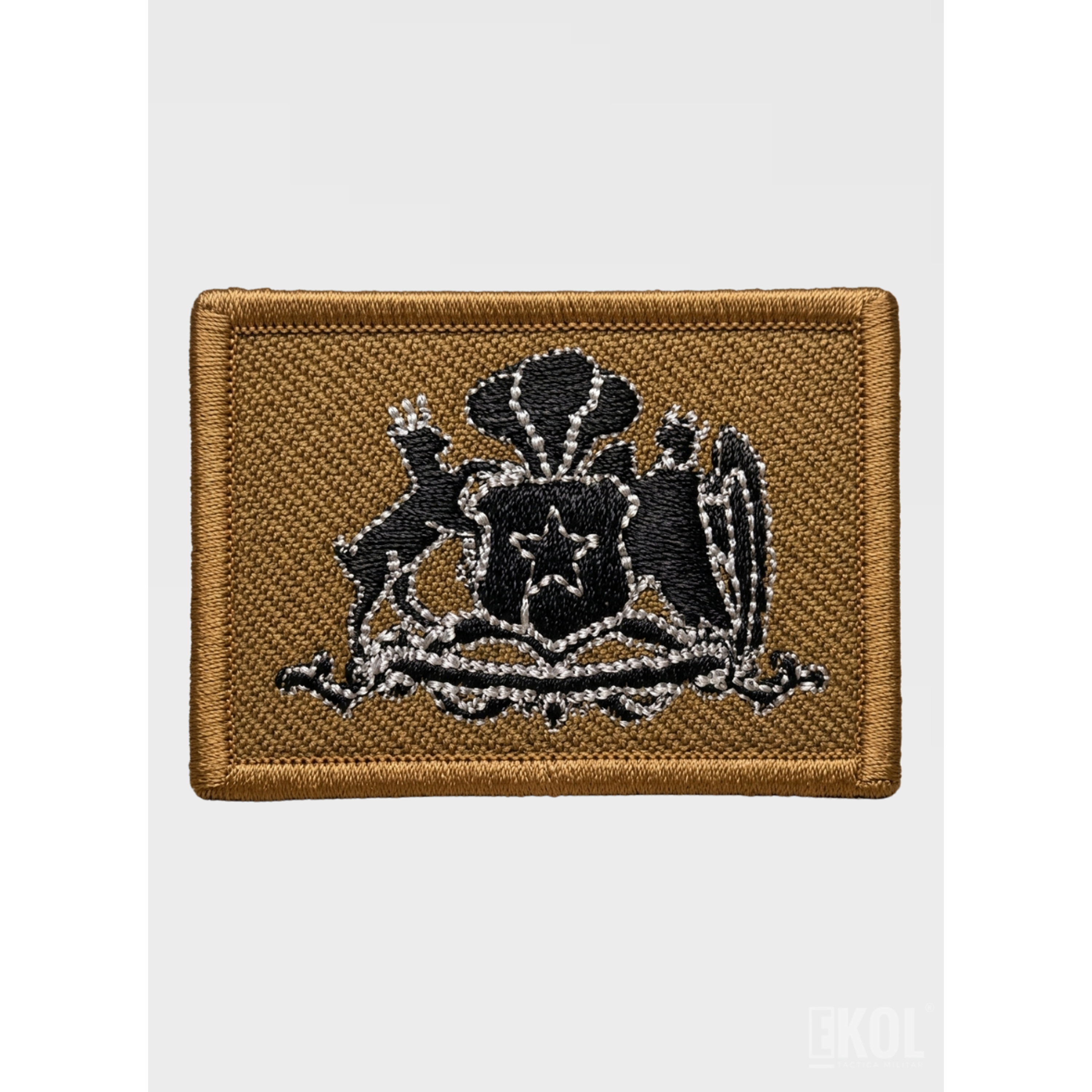 Parche Bordado Táctico Escudo Quepi 8x5 cm - Insignia Uniforme Sin Velcro 2
