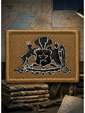 Parche Bordado Táctico Escudo Quepi 8x5 cm - Insignia Uniforme Sin Velcro