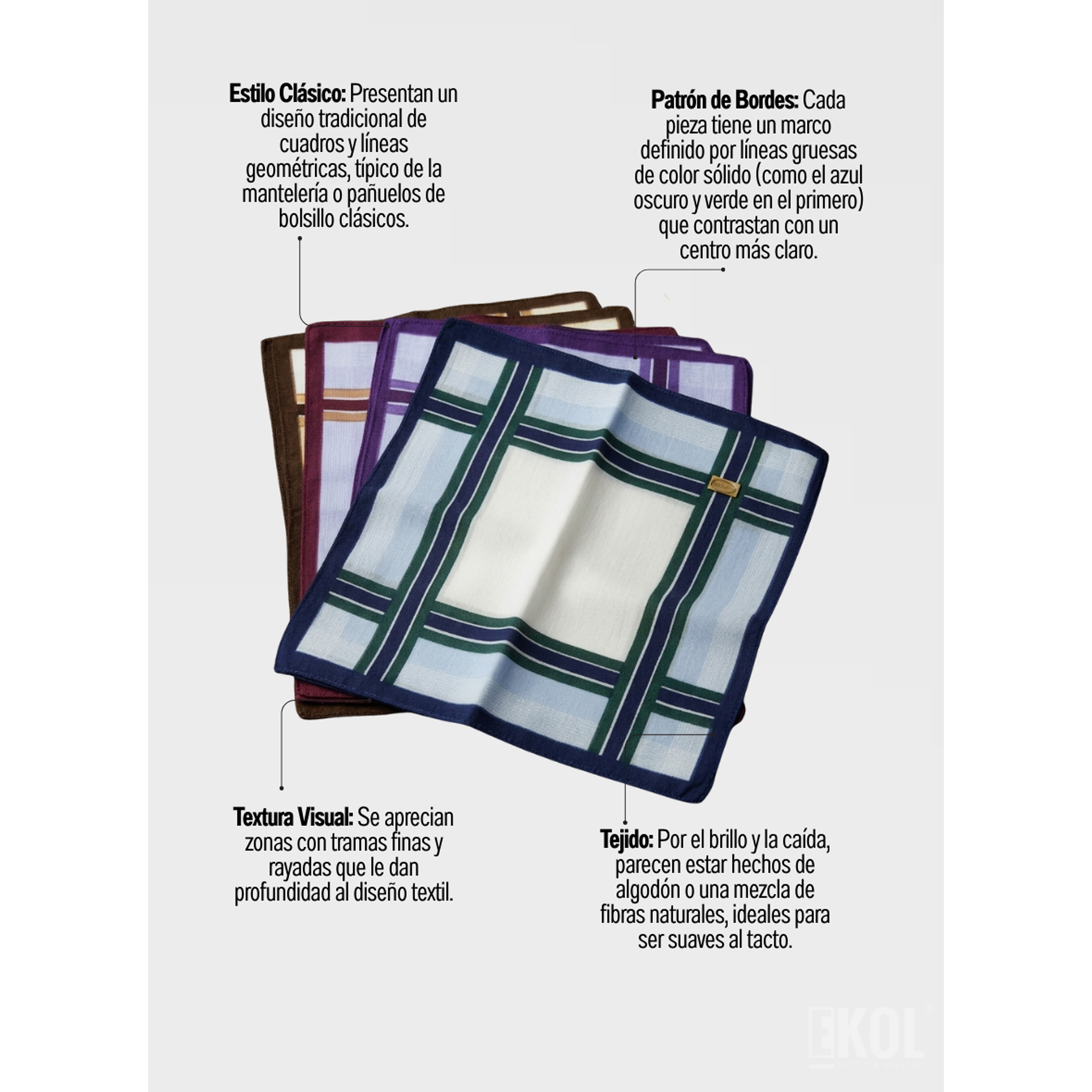 Pack 12 Pañuelos De Hombre 100% Algodón Diseños Surtidos 4