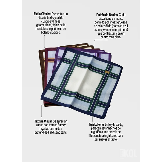 Pack 12 Pañuelos De Hombre 100% Algodón Diseños Surtidos 4