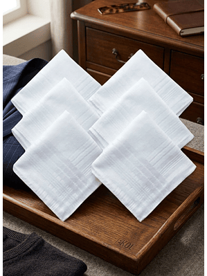 Pack 12 Pañuelos De Hombre 100% Algodón Blanco