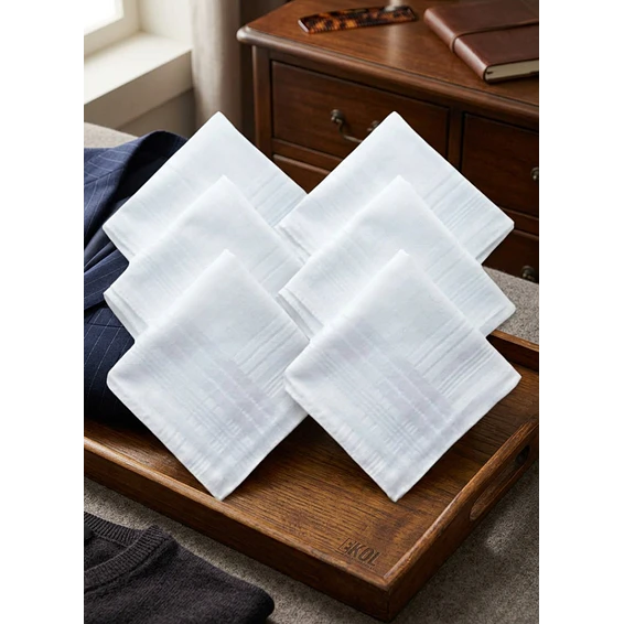 Pack 12 Pañuelos De Hombre 100% Algodón Blanco 1