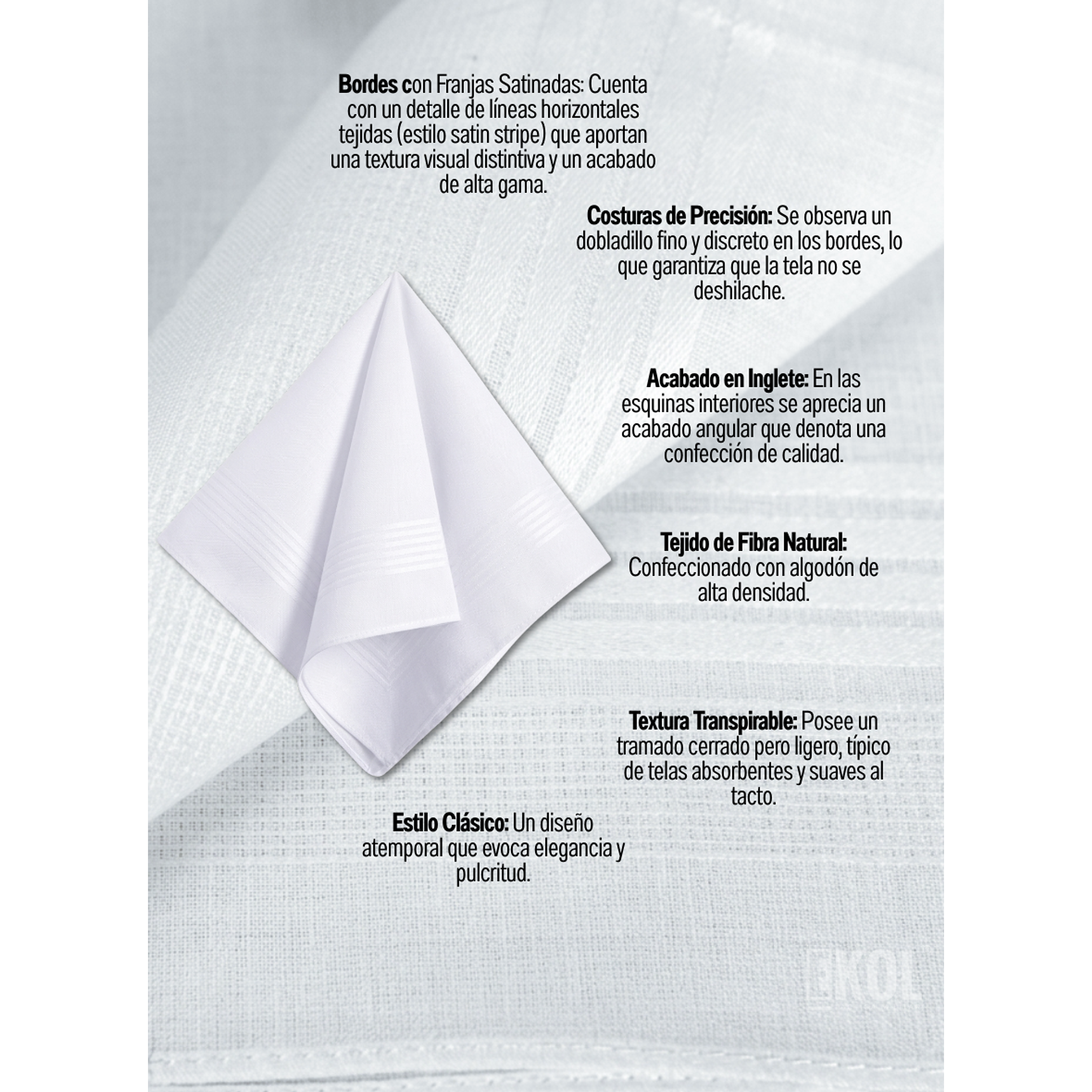 Pack 2 Pañuelos Pilathus 100% Algodón Suave Premium 40x40 cm 6