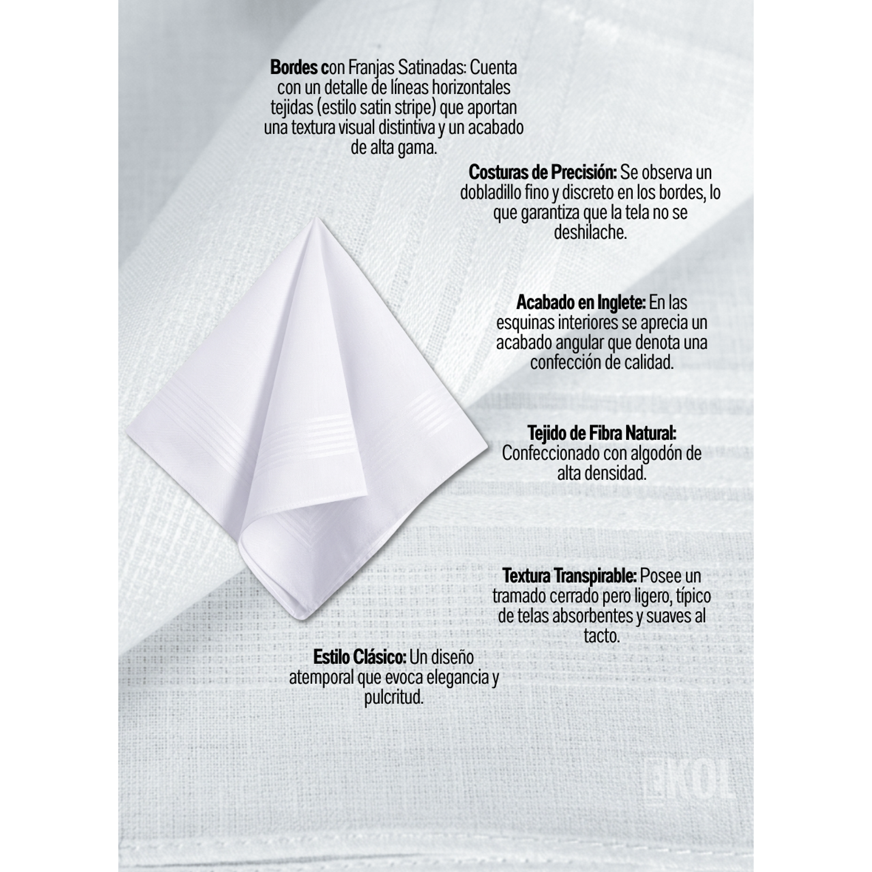 Pack 2 Pañuelos Pilathus 100% Algodón Suave Premium 40x40 cm 6