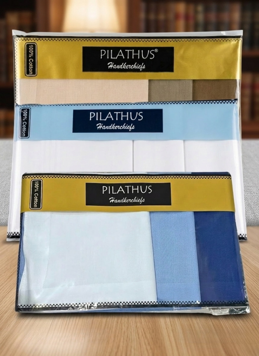 Pack 3 Pañuelos Pilathus 100% Algodón Suave Premium