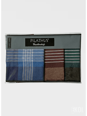 Pack 3 Pañuelos Pilathus 100 % Algodón 38x36 cm - Estampado De Líneas