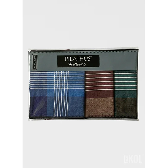 Pack 3 Pañuelos Pilathus 100 % Algodón 38x36 cm - Estampado De Líneas 2