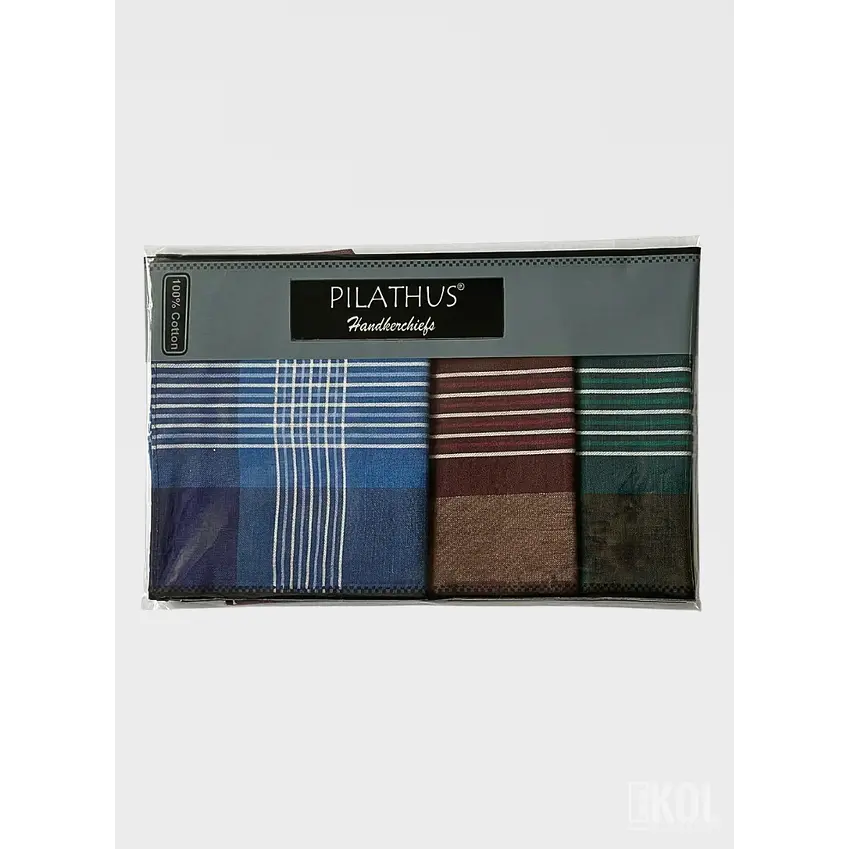 Pack 3 Pañuelos Pilathus 100 % Algodón 38x36 cm - Estampado De Líneas 2