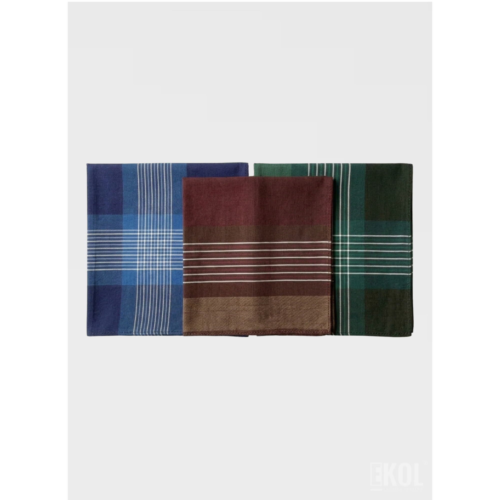 Pack 3 Pañuelos Pilathus 100 % Algodón 38x36 cm - Estampado De Líneas 3