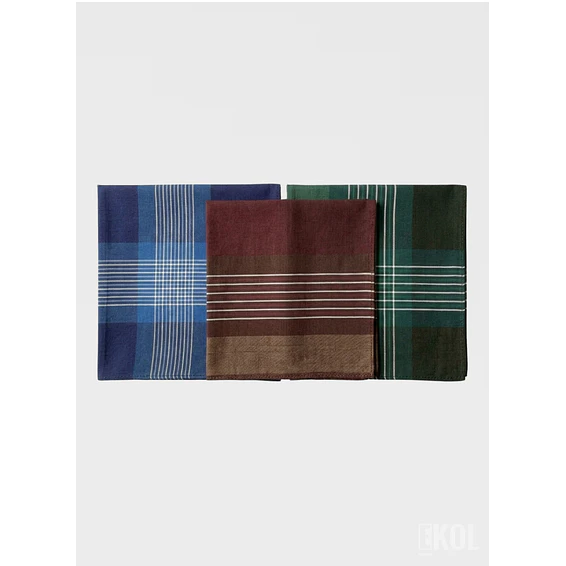 Pack 3 Pañuelos Pilathus 100 % Algodón 38x36 cm - Estampado De Líneas 3
