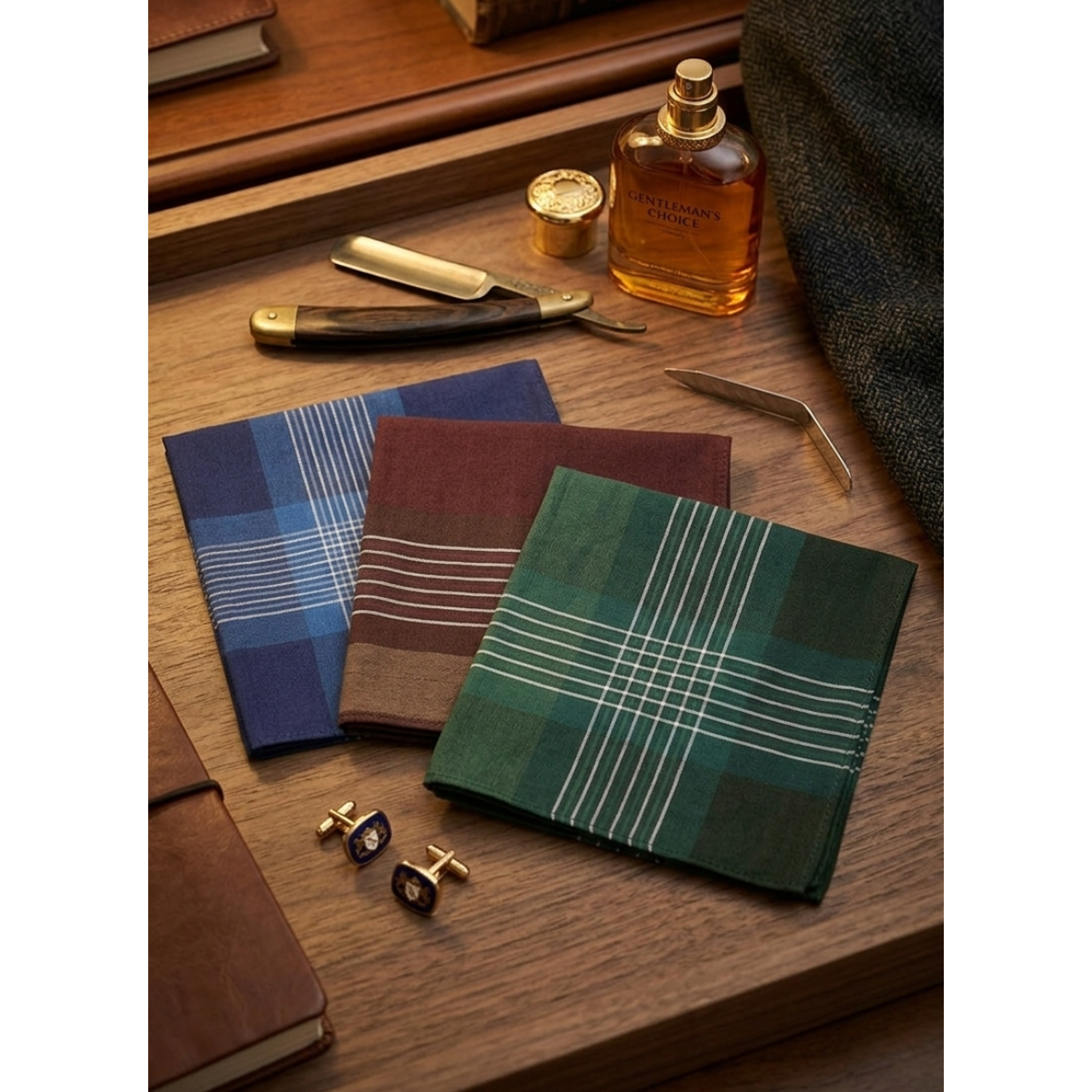 Pack 3 Pañuelos Pilathus 100 % Algodón 38x36 cm - Estampado De Líneas 1