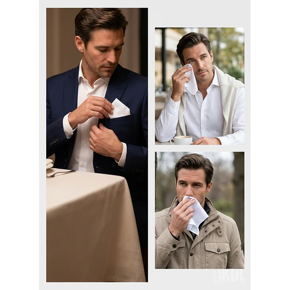 Pañuelo De Hombre 100% Algodón Blanco Por Unidad 4