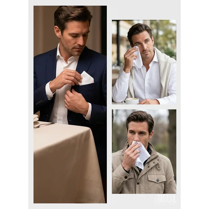 Pañuelo De Hombre 100% Algodón Blanco Por Unidad 4