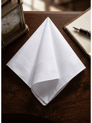 Pañuelo De Hombre 100% Algodón Blanco Por Unidad