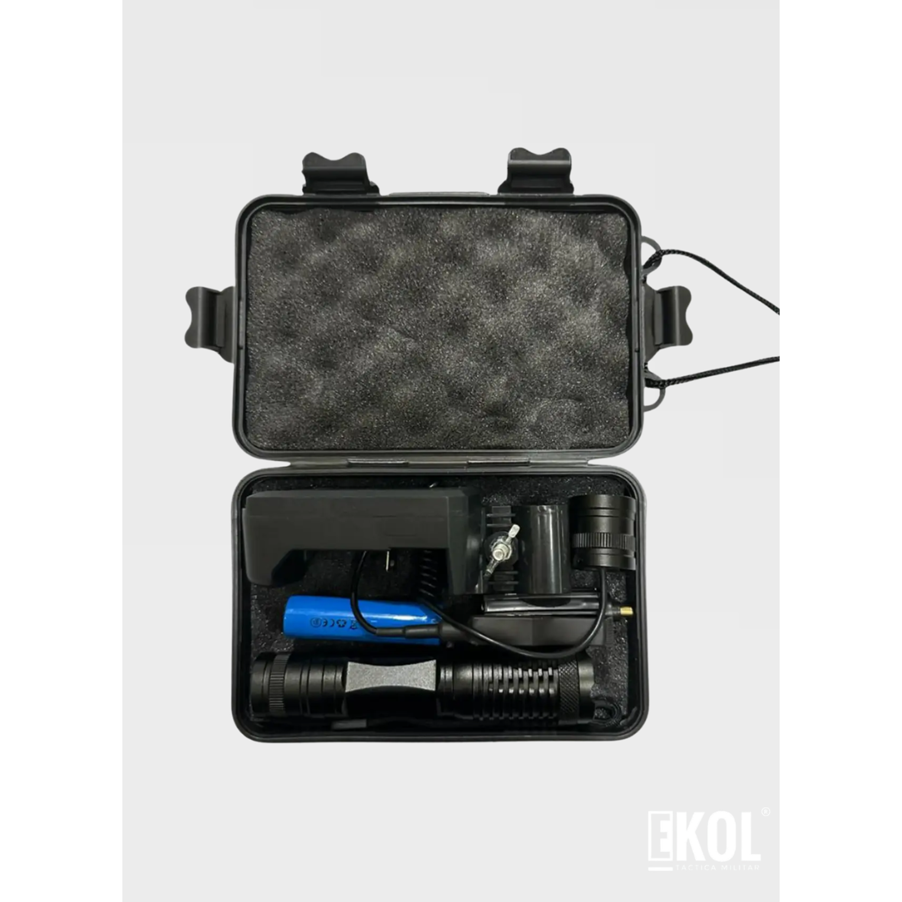 Linterna Tactica Recargable Luz  + Caja Accesorios 6