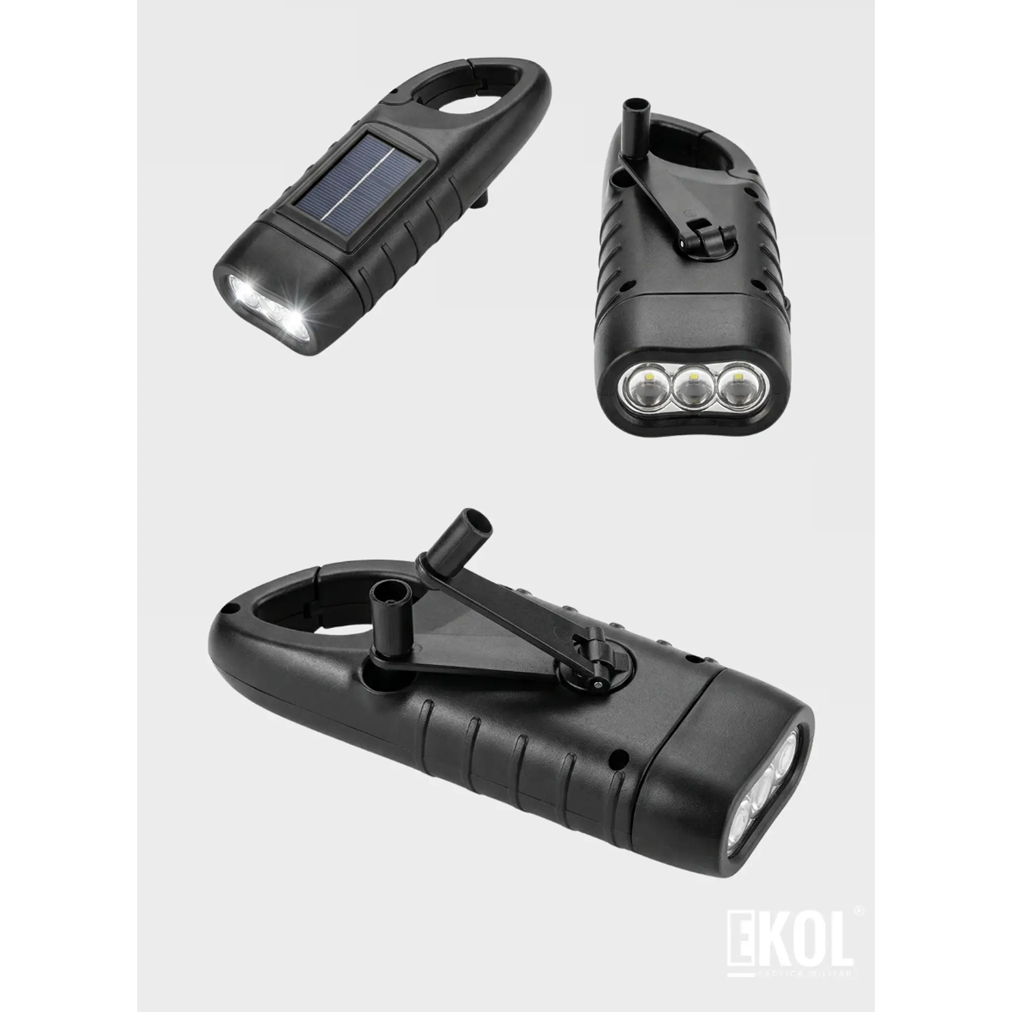 Lampara Linterna Solar Portátil Manivela Manual Camping 3