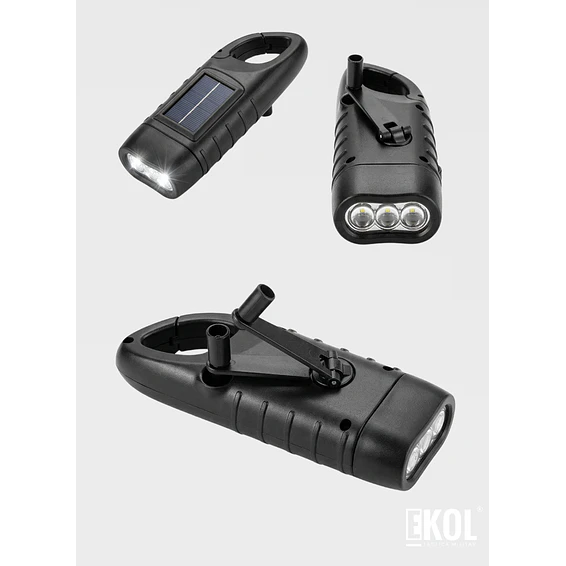 Lampara Linterna Solar Portátil Manivela Manual Camping 3