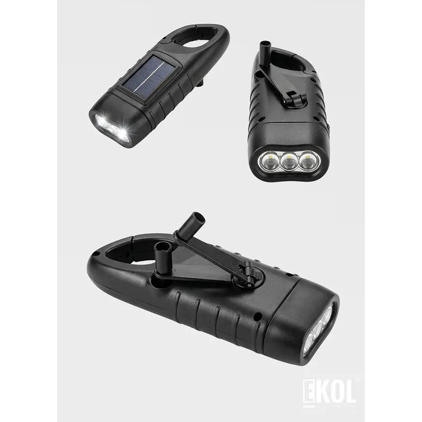 Lampara Linterna Solar Portátil Manivela Manual Camping 3