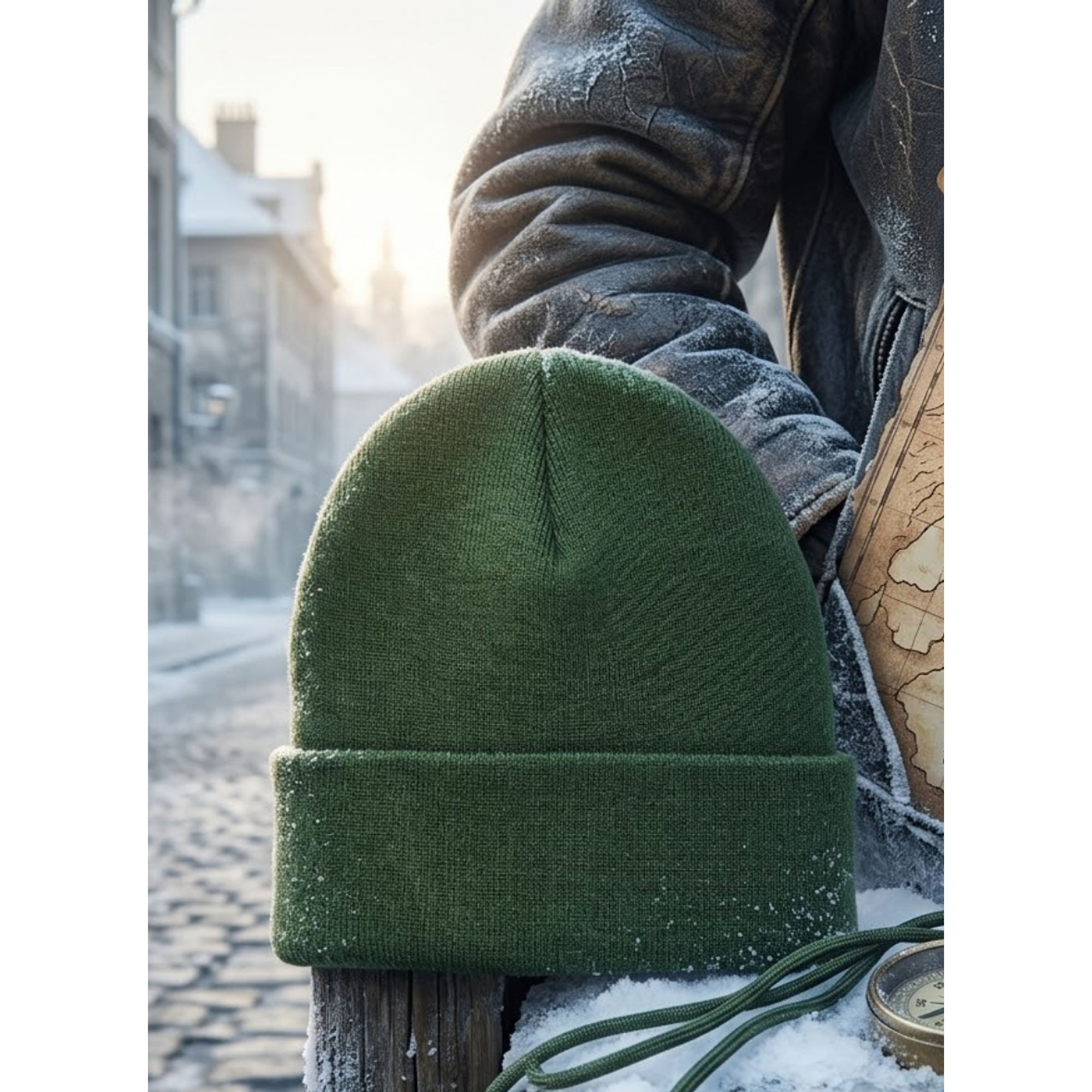 Gorro Beanie Lana Doblez  1